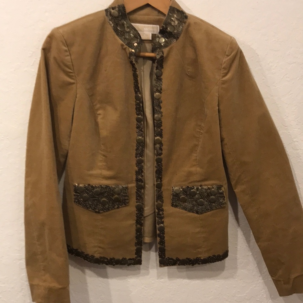 MICHAEL KORS studded embellished blazer bronze 2